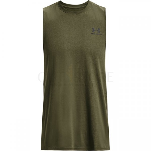 Under Armour Mens Sportstyle Left Chest Cut-Off Tank - Marine OD Green - 3XL