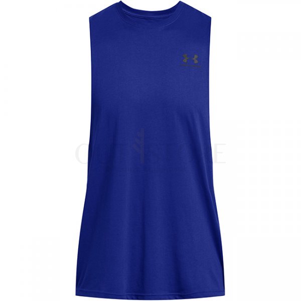 Under Armour Mens Sportstyle Left Chest Cut-Off Tank - Royal - 3XL