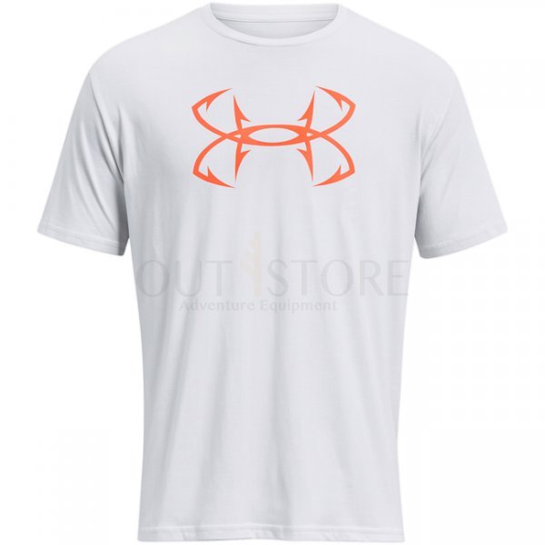 Under Armour Fish Hook Logo T-Shirt - Halo Grey / Fire - 3XL