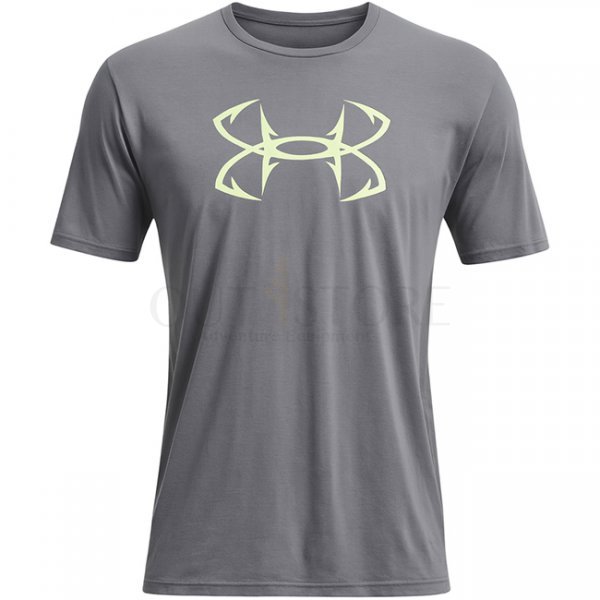 Under Armour Fish Hook Logo T-Shirt - Titan Grey / Sonic Yellow - 3XL