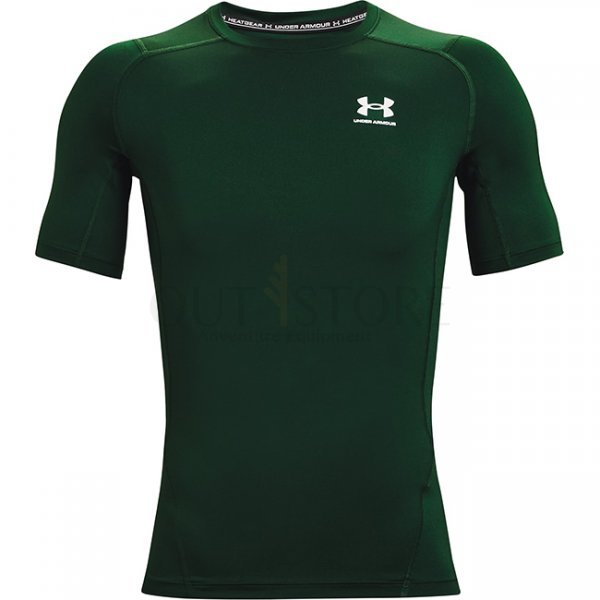 Under Armour Mens HeatGear Compression Short Sleeve - Green - S