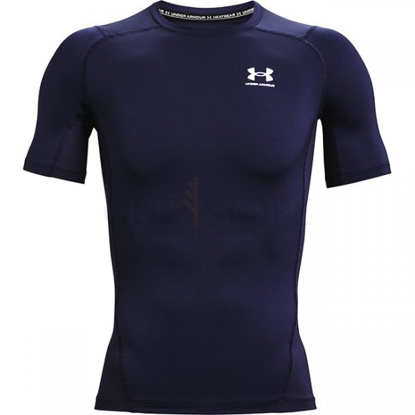 Under Armour Mens HeatGear Compression Short Sleeve - Navy Blue - 3XL