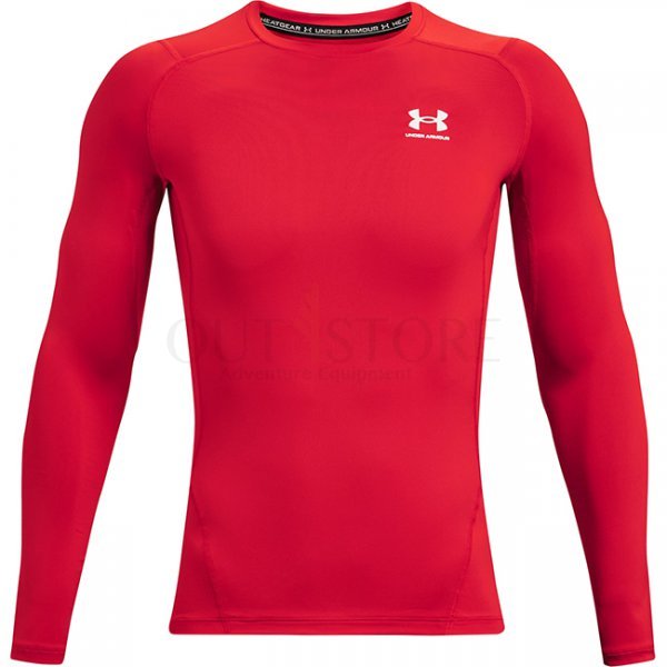Under Armour Mens HeatGear Compression Long Sleeve - Red - XL