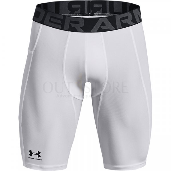 Under Armour Mens HeatGear Pocket Long Shorts - White - L