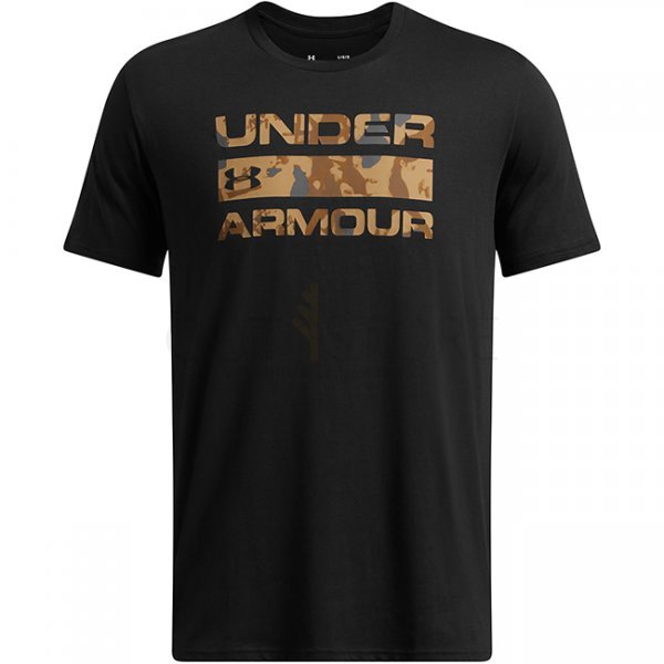 Under Armour Mens Stacked Logo Fill T-Shirt - Black / Camel - S
