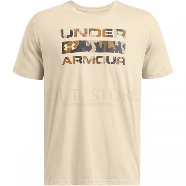 Under Armour Mens Stacked Logo Fill T-Shirt - Khaki Base / Timberwolf Taupe - S