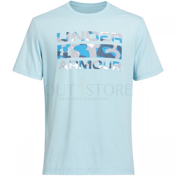 Under Armour Mens Stacked Logo Fill T-Shirt - Stream / Ether Blue - M