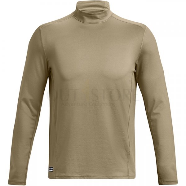 Under Armour Mens Tactical ColdGear Infrared Base Mock - Tan - S