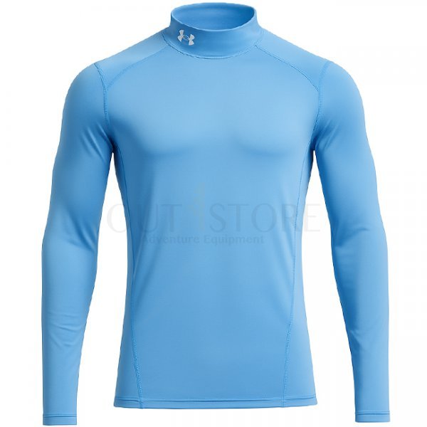 Under Armour Mens ColdGear Fitted Mock - Carolina Blue / White - XL