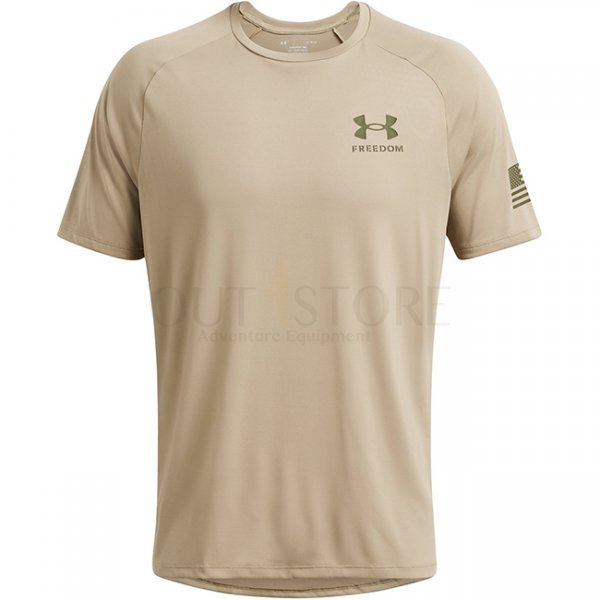 Under Armour Mens Tech Freedom Short Sleeve T-Shirt - Tan - M