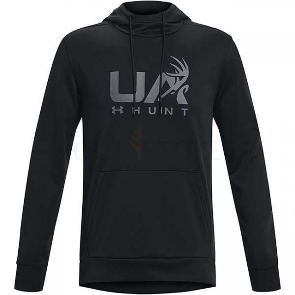 Under Armour Mens Armour Fleece Hunt Logo Hoodie - Black - 3XL