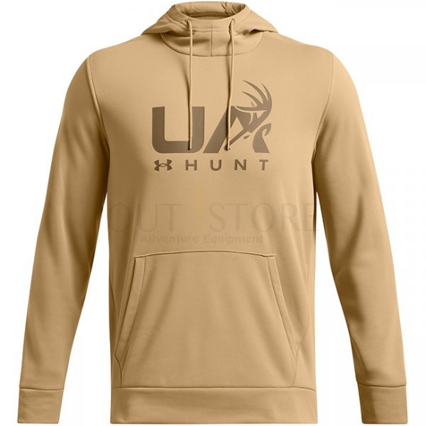 Under Armour Mens Armour Fleece Hunt Logo Hoodie - Camel - S