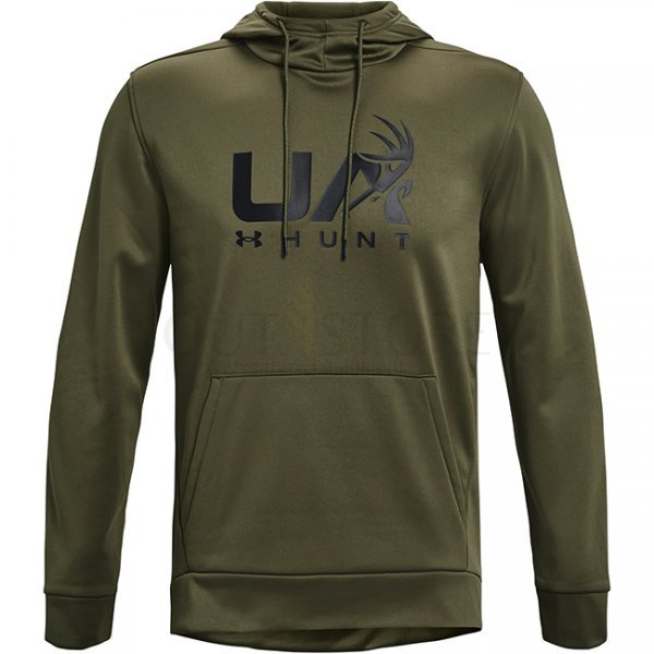 Under Armour Mens Armour Fleece Hunt Logo Hoodie - Marine OD Green - XL