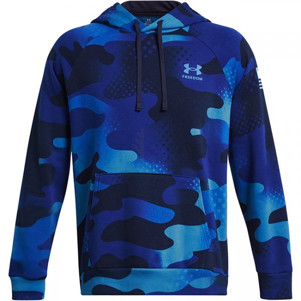 Under Armour Freedom Rival Fleece Amp Hoodie - Team Royal / Viral Blue - L
