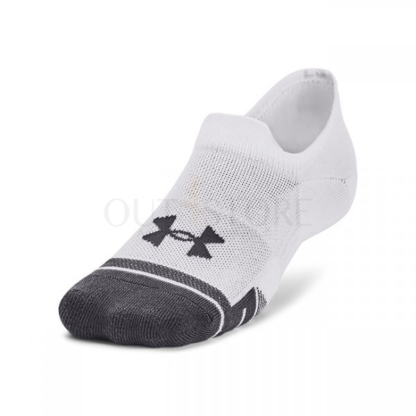 Under Armour Performance Tech 3-Pack Ultra Low Socks - White / White / Jet Grey - M