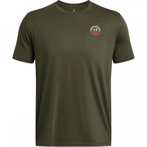 Under Armour Mens Outdoor Cube Short Sleeve - Marine OD Green / Summit White - L