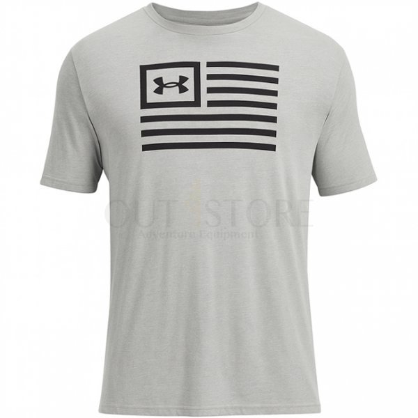 Under Armour Mens Freedom Flag Printed T-Shirt - Steel Medium Heather / Black - M
