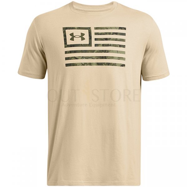 Under Armour Mens Freedom Flag Printed T-Shirt - Desert Sand - M