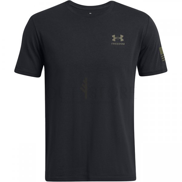 Under Armour Mens Freedom Flag Gradient T-Shirt - Black / Olive - M