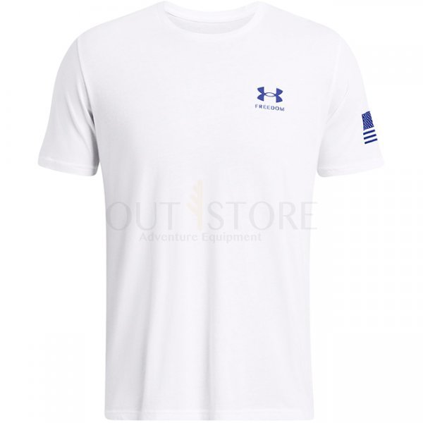 Under Armour Mens Freedom Flag Gradient T-Shirt - White / Blue - 3XL