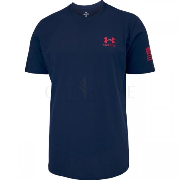 Under Armour Mens Freedom Flag Gradient T-Shirt - Midnight Navy / Red - M