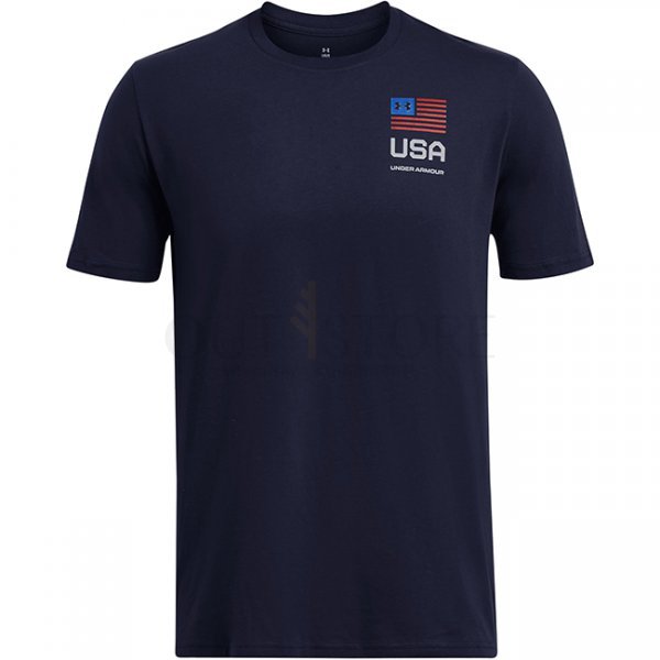 Under Armour Mens Freedom Amp Chest T-Shirt - Midnight Navy - M