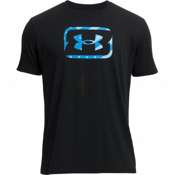 Under Armour Mens Freedom Hook T-Shirt - Anthracite / Ether Blue - M
