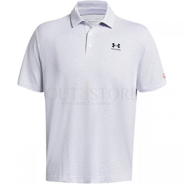 Under Armour Playoff 3.0 Freedom Print Polo - White / Red - XL