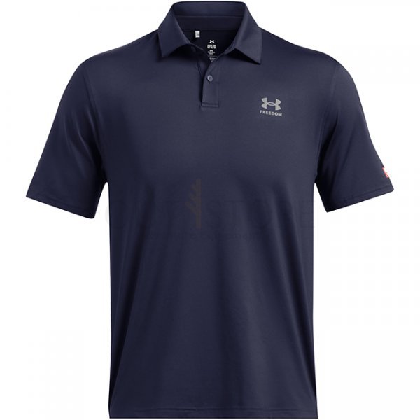 Under Armour Mens Tee To Green Freedom Polo - Navy Blue / Grey - L