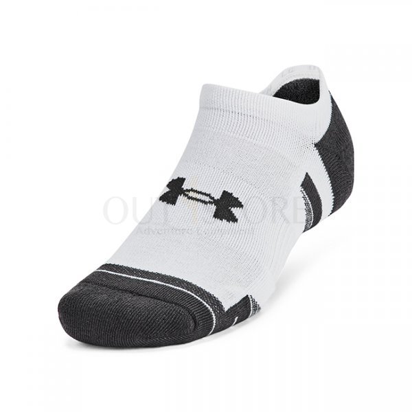 Under Armour Performance Tech 6-Pack No Show Socks - White / Jet Grey - L