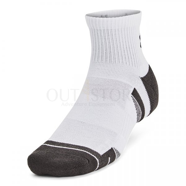 Under Armour Performance Tech 6-Pack Quarter Socks - White / Jet Grey - M