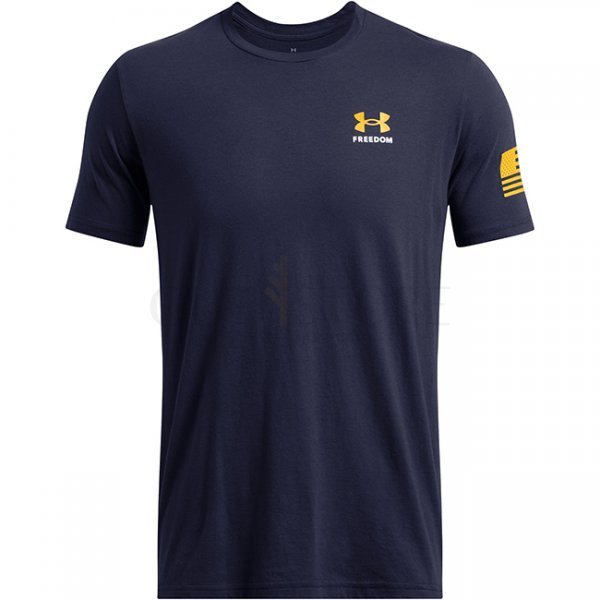 Under Armour Mens Freedom By Sea T-Shirt - Navy Blue / Steeltown Gold - 3XL