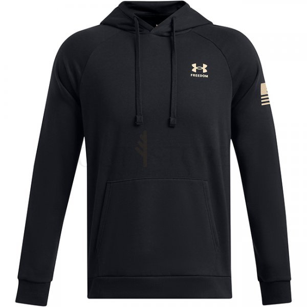 Under Armour Mens Freedom Flag Hoodie - Black / Desert Sand - L