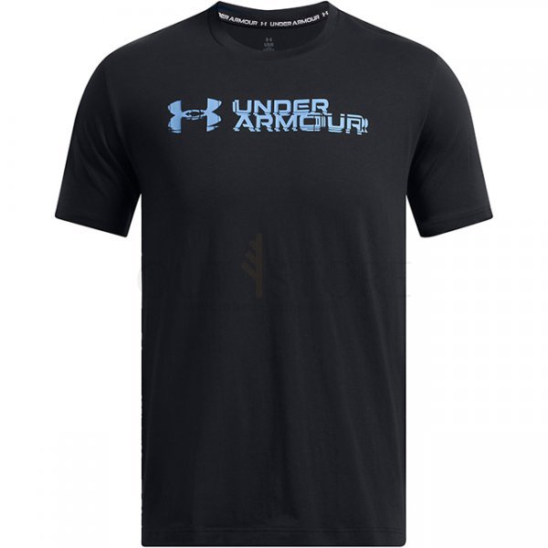 Under Armour Mens Sliced Wordmark Short Sleeve - Black / Blue - XL