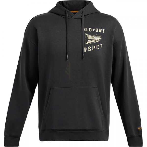 Under Armour Mens Project Rock Icon Fleece Veterans Day Hoodie - Anthracite / Silt - M