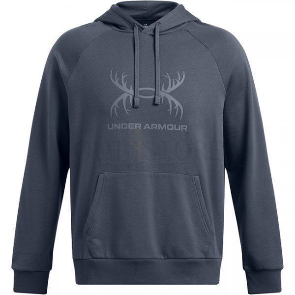 Under Armour Mens Rival Fleece Antler Hoodie - Downpour Grey / Gravel - XL