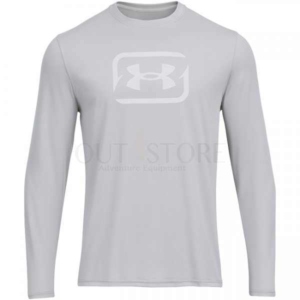 Under Armour Mens Fish Pro Chill Tackle Box Long Sleeve - Mod Grey / White - 3XL