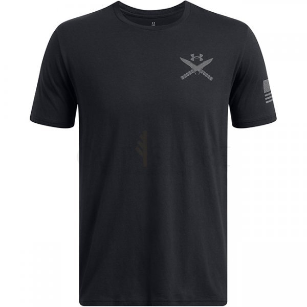 Under Armour Mens Freedom Spine T-Shirt - Black / Titan Grey - S