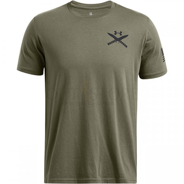 Under Armour Mens Freedom Spine T-Shirt - Marine OD Green / Black - 2XL