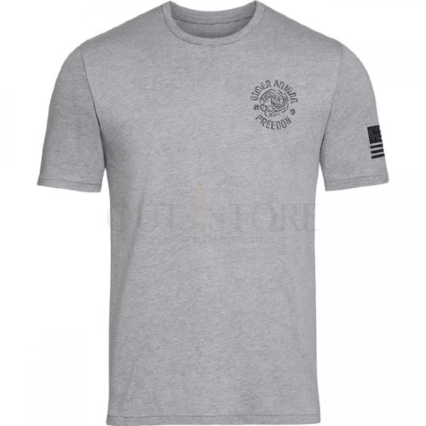 Under Armour Freedom Skull T-Shirt - Steel Light Heather / Black - L