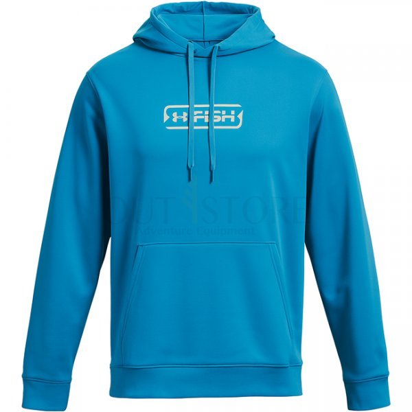 Under Armour Mens Fish Pro Terry Hoodie - Ether Blue / Halo Grey - S