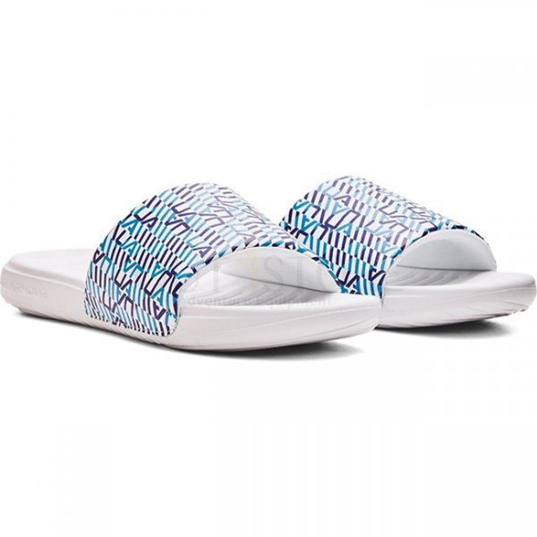 Under Armour Ansa Graphic Slides - White / Blue - 13