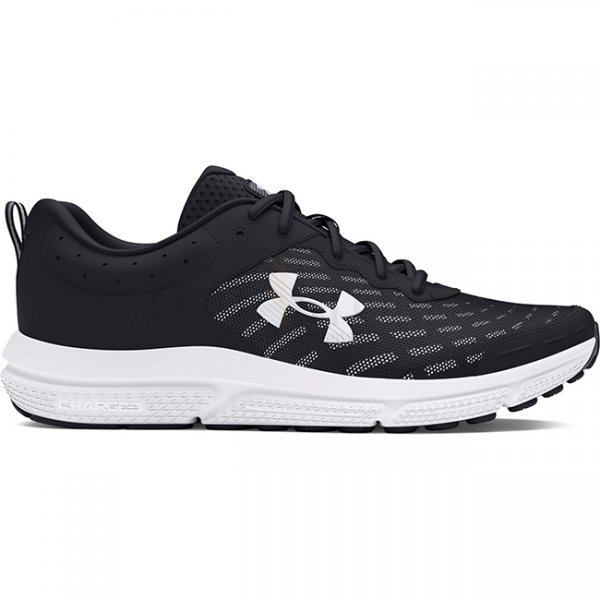 Under Armour Mens Charged Assert 10 Running Shoes - Black / White - 10.5