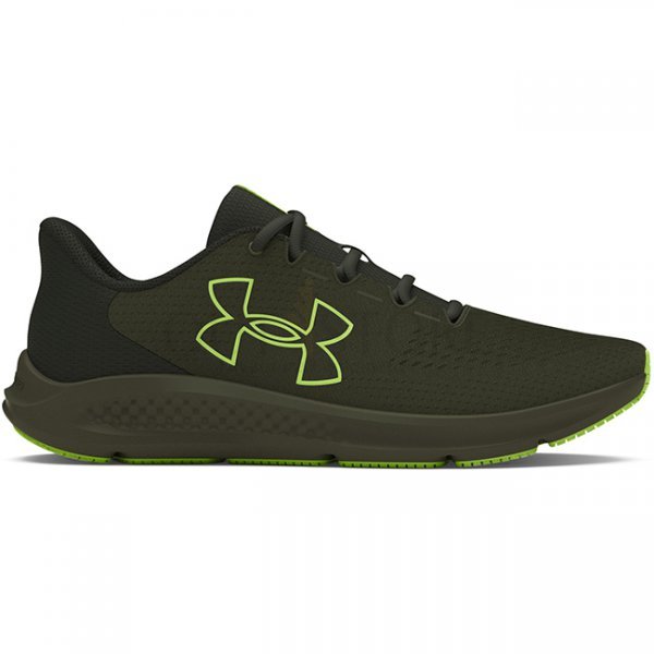 Under Armour Mens Charged Pursuit 3 Big Logo Running Shoes - Olive / Baroque Green / Morph Green - 10.5