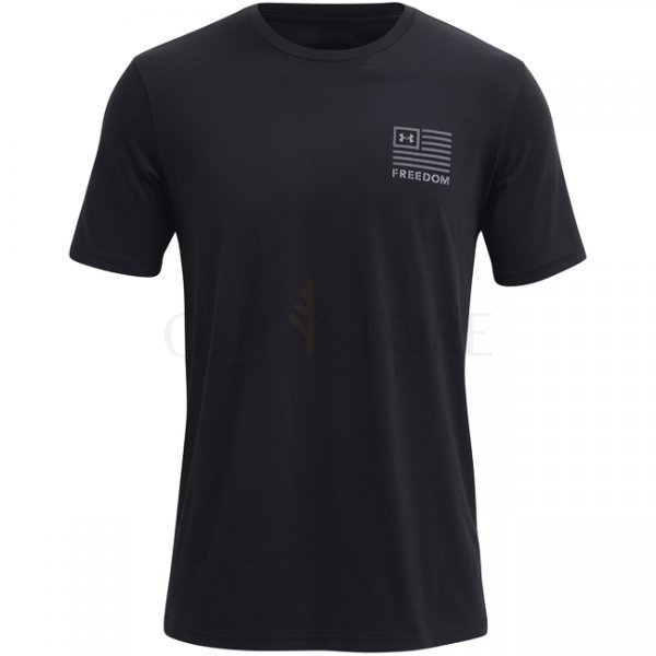 Under Armour Mens Freedom Left Chest T-Shirt - Black / Titan Grey - S