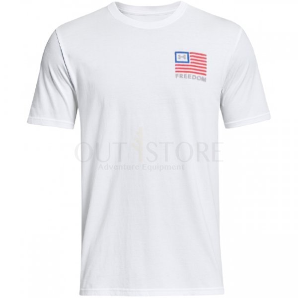 Under Armour Mens Freedom Left Chest T-Shirt - White / Steel - S