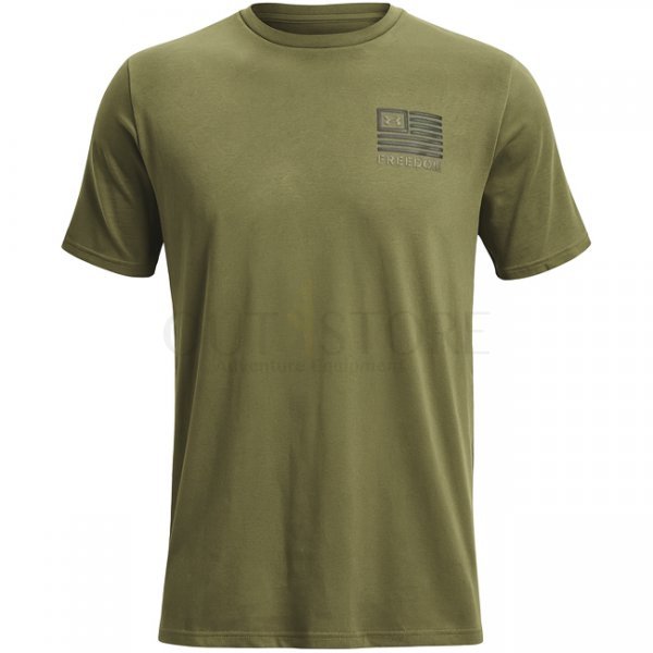 Under Armour Mens Freedom Left Chest T-Shirt - Marine OD Green / Baroque Green - 3XL