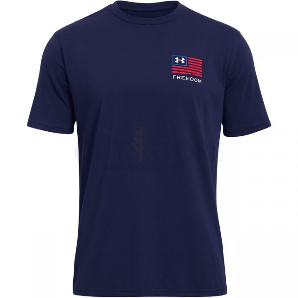 Under Armour Mens Freedom Left Chest T-Shirt - Navy Blue / Steel - M