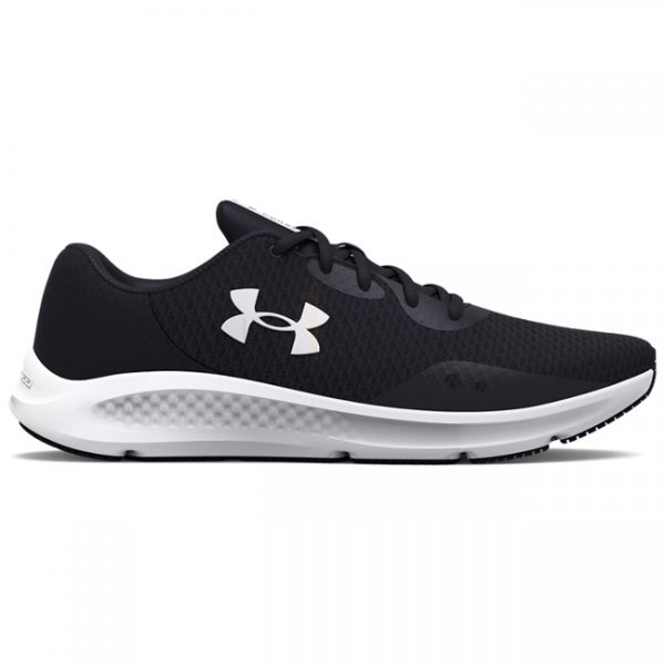 Under Armour Womens UA Charged Pursuit 3 Running Shoes - Black / White - 6