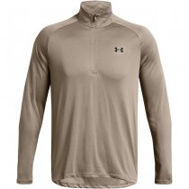 Under Armour Mens Tech 1/2 Zip Long Sleeve - Taupe Dusk / Black - L